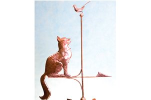 Флюгер Кошка с птичкой